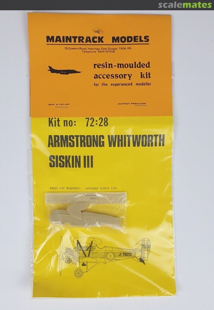 Boxart Armstrong Whitworth Siskin III 72:28 Maintrack Models