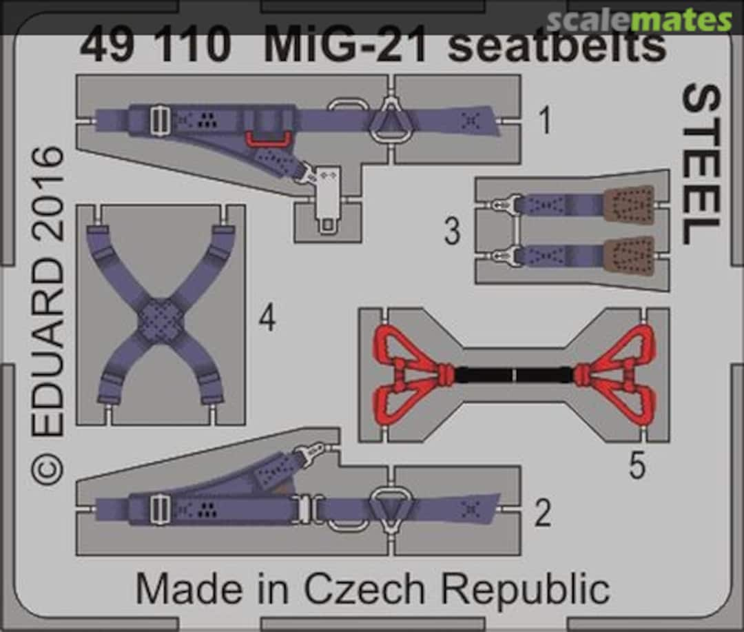 Boxart MiG-21 seatbelts STEEL 49110 Eduard