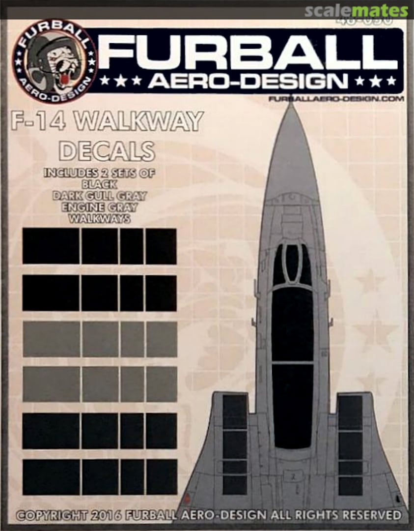 Boxart F-14 Walkway Decals 48-050 Furball Aero-Design