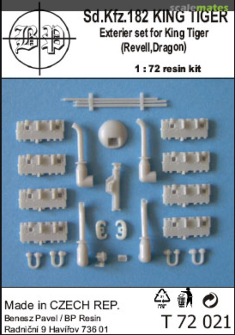 Boxart Sd. Kfz. 182 Exterior Set for King Tiger T72021 BP Resin