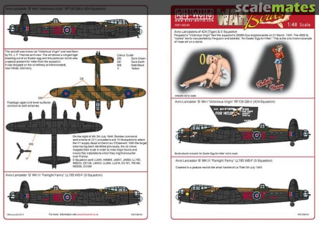 Boxart Lancaster Bomber KW148040 Kits-World