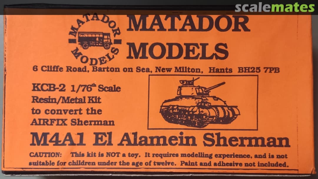 Boxart M4A1 El Alamein Sherman KCB-2 Matador Models