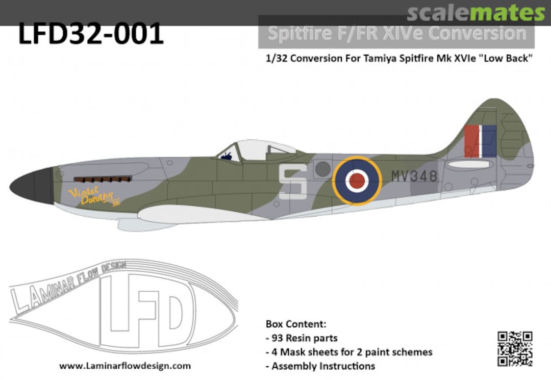 Boxart Spitfire F/FR XIVe Conversion "Low back" LFD32-001 Laminar Flow Design