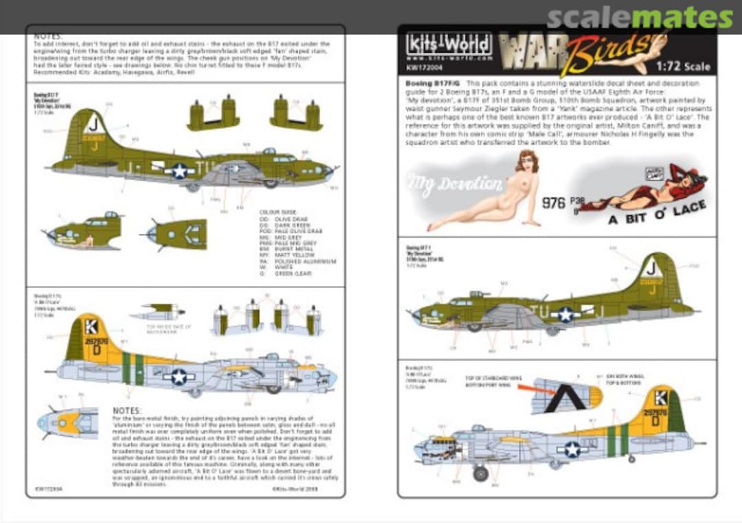 Boxart B-17F/G Flying Fortress KW172004 Kits-World