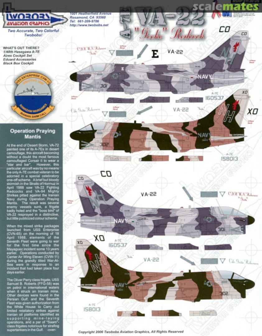 Boxart VA-22 "Gecko" Redcocks 48-115 TwoBobs Aviation Graphics