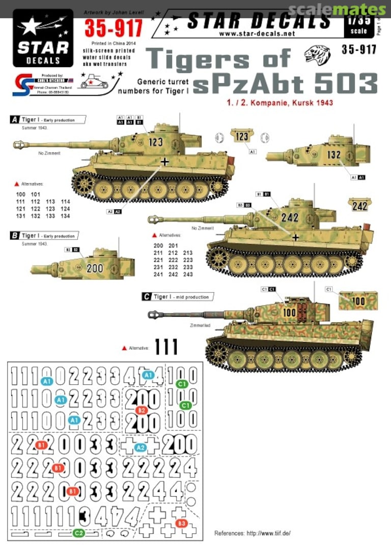 Boxart Tigers of sPzAbt 503 Pt 2 35-917 Star Decals