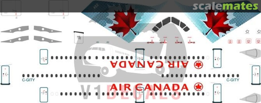 Boxart Air Canada Airbus A321 V1D0091-144 V1 Decals