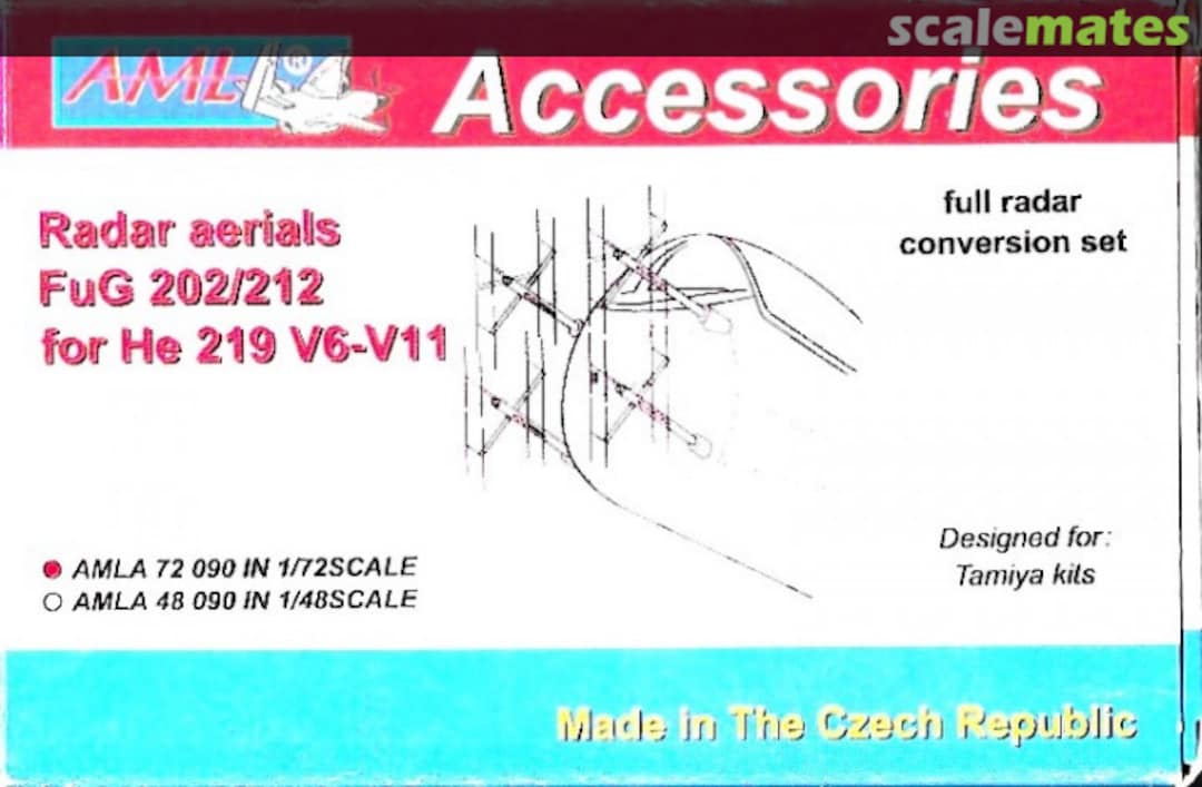 Boxart Radar aerials FuG 202/212 for Heinkel He 219 V6-V11 AMLA 72 090 AML