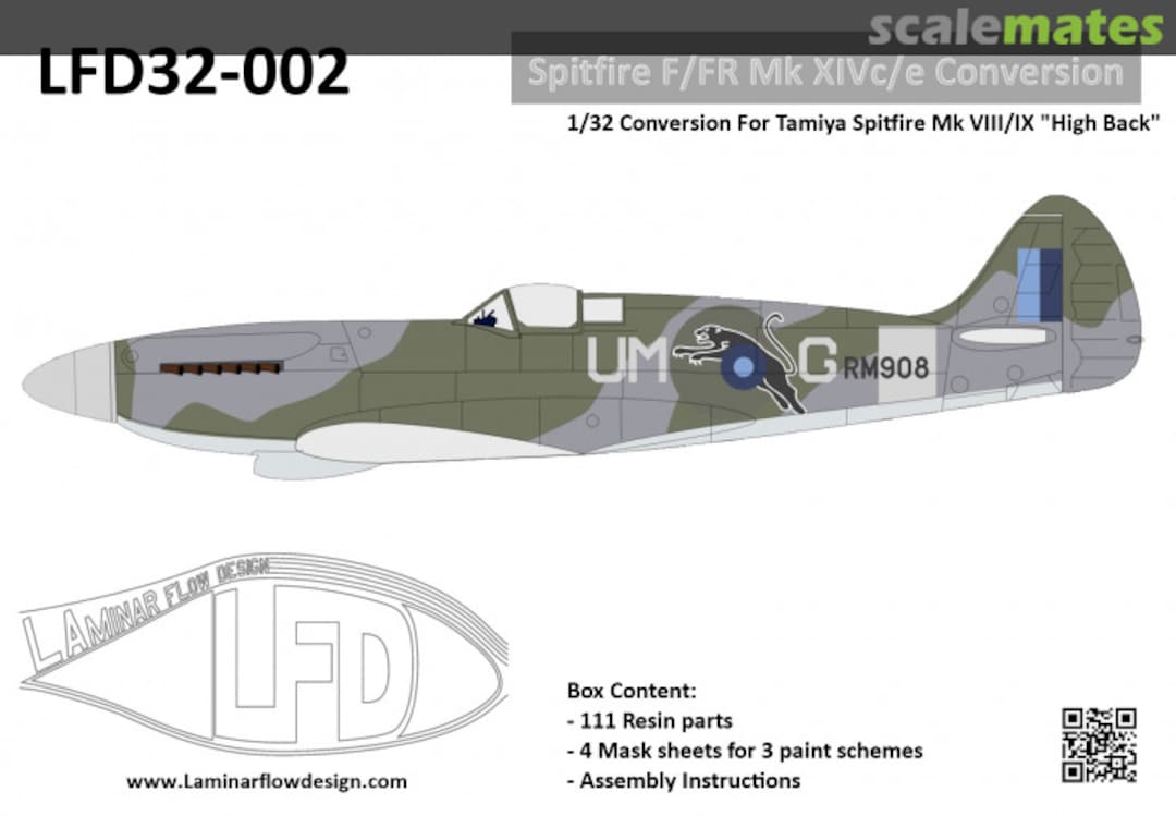 Boxart Spitfire F/FR XIVc/e Conversion "High back" LFD32-002 Laminar Flow Design