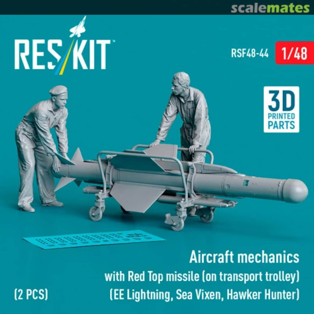 Boxart Aircraft mechanics with Red Top missile (on transport trolley) (2 pcs) RSF48-0044 ResKit