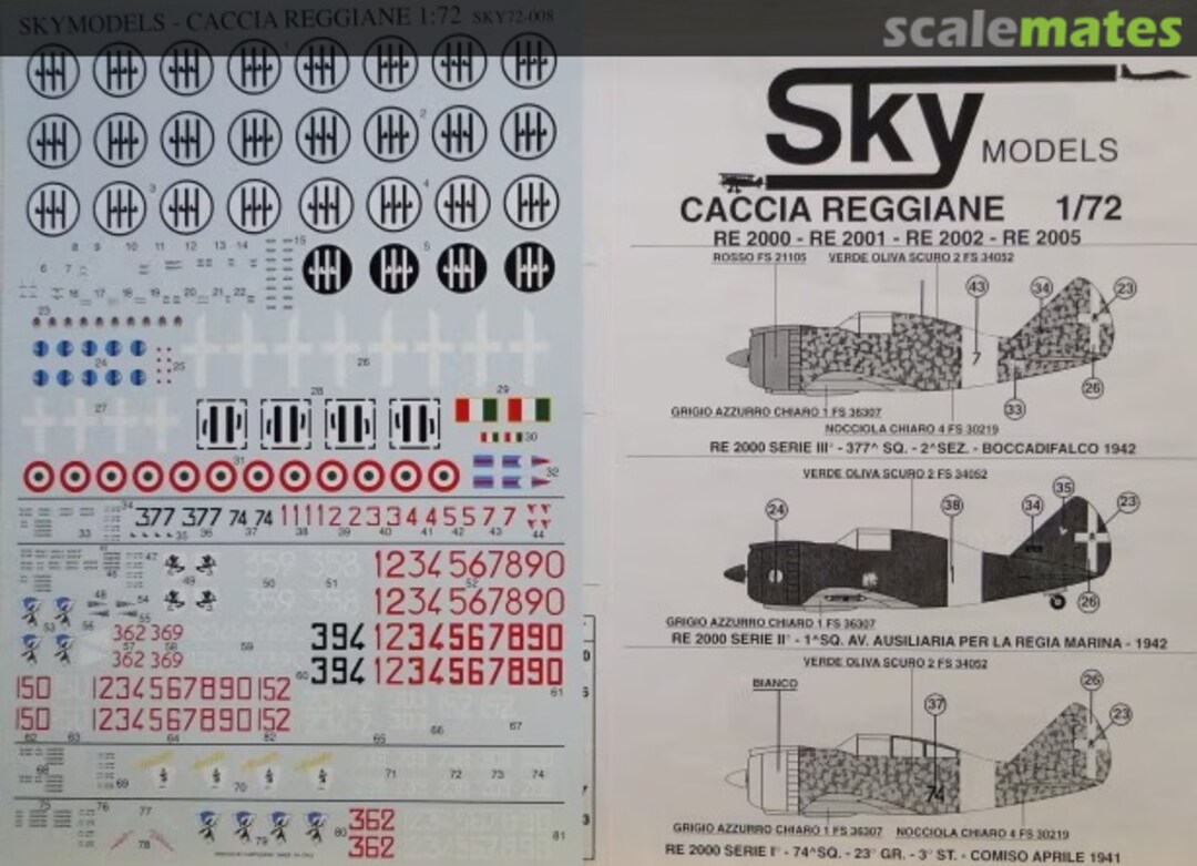 Contents Caccia Reggiane 72-008 Sky Models