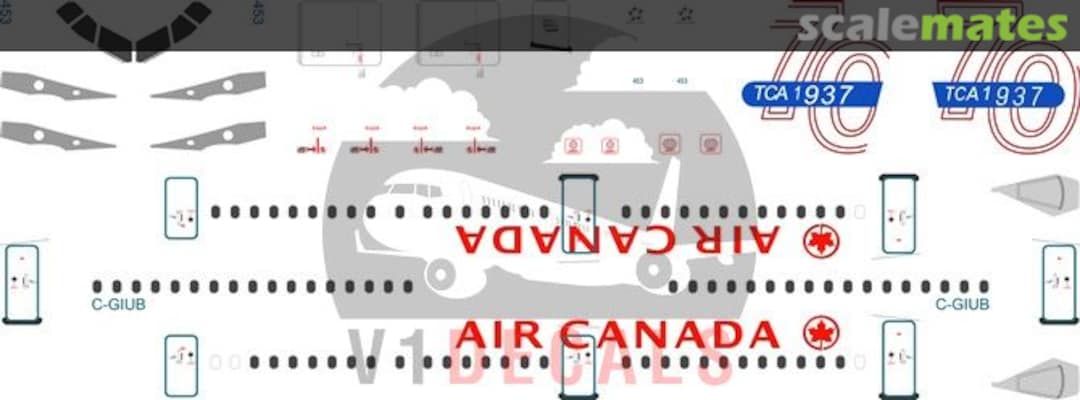 Boxart Air Canada Airbus A321 V1D0098-144 V1 Decals