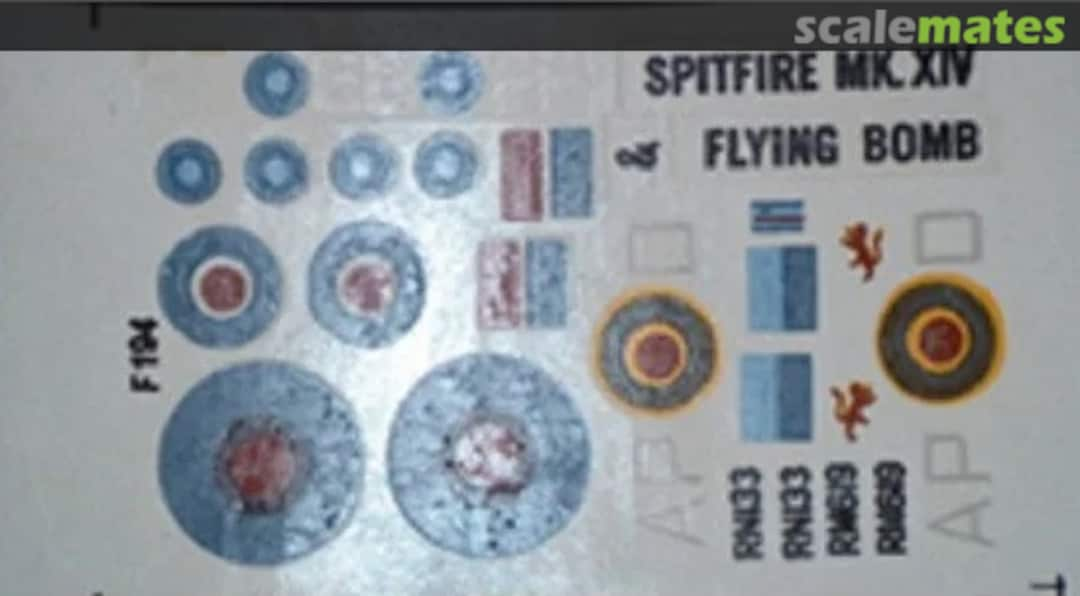 Boxart 720005 Supermarine Spitfire RAF decal for aircraft model scale BSM720005 BSmodelle