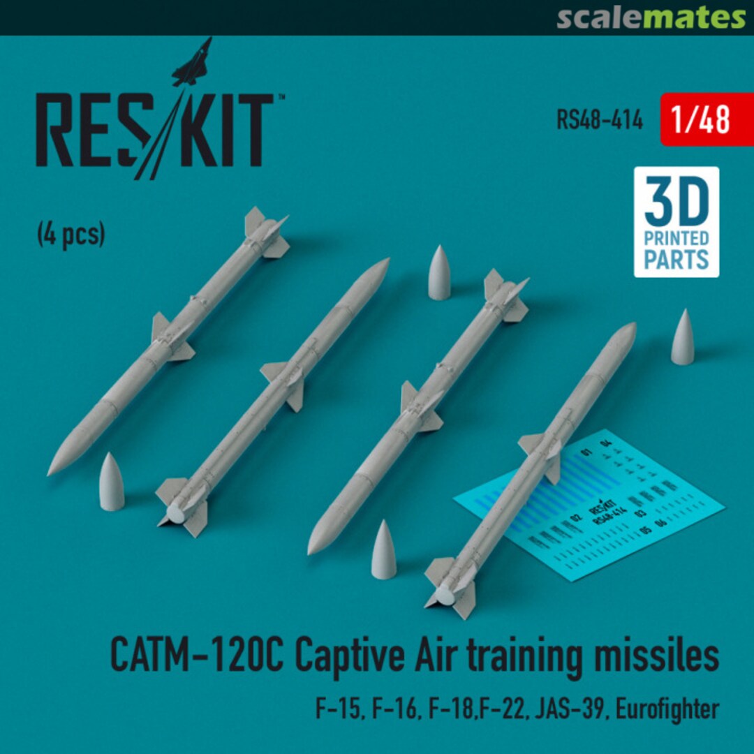 Boxart CATM-120C Captive air training missiles (3D Printed) RS48-0414 ResKit