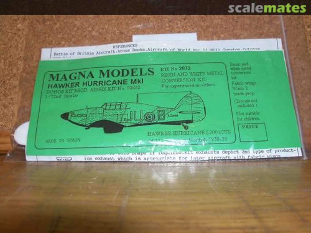 Boxart Hawker Hurricane Mk.I Fabric wing conversion 2872 Magna Models