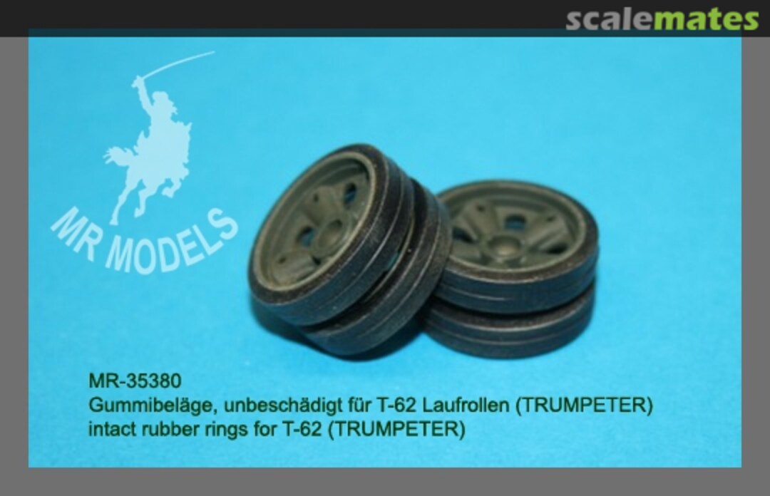 Boxart Gummibeläge, unbeschädigt für T-62 Laufrollen MR-35380 MR Modellbau