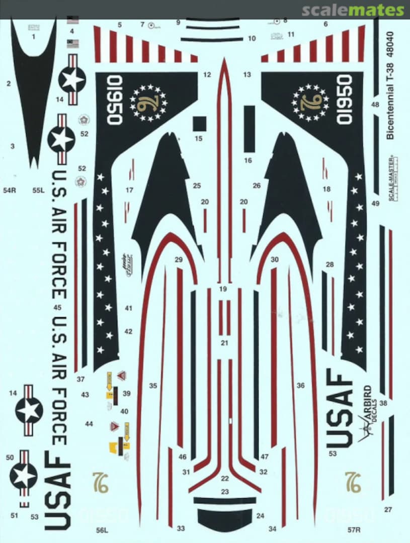 Boxart Bicentennial T-38A Talon 48040 Warbird Decals