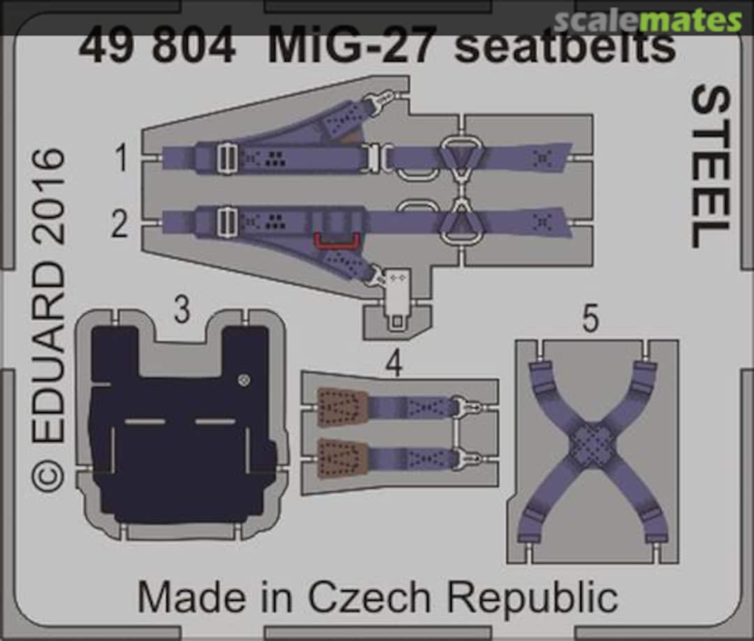 Boxart MiG-27 seatbelts (STEEL) 49804 Eduard