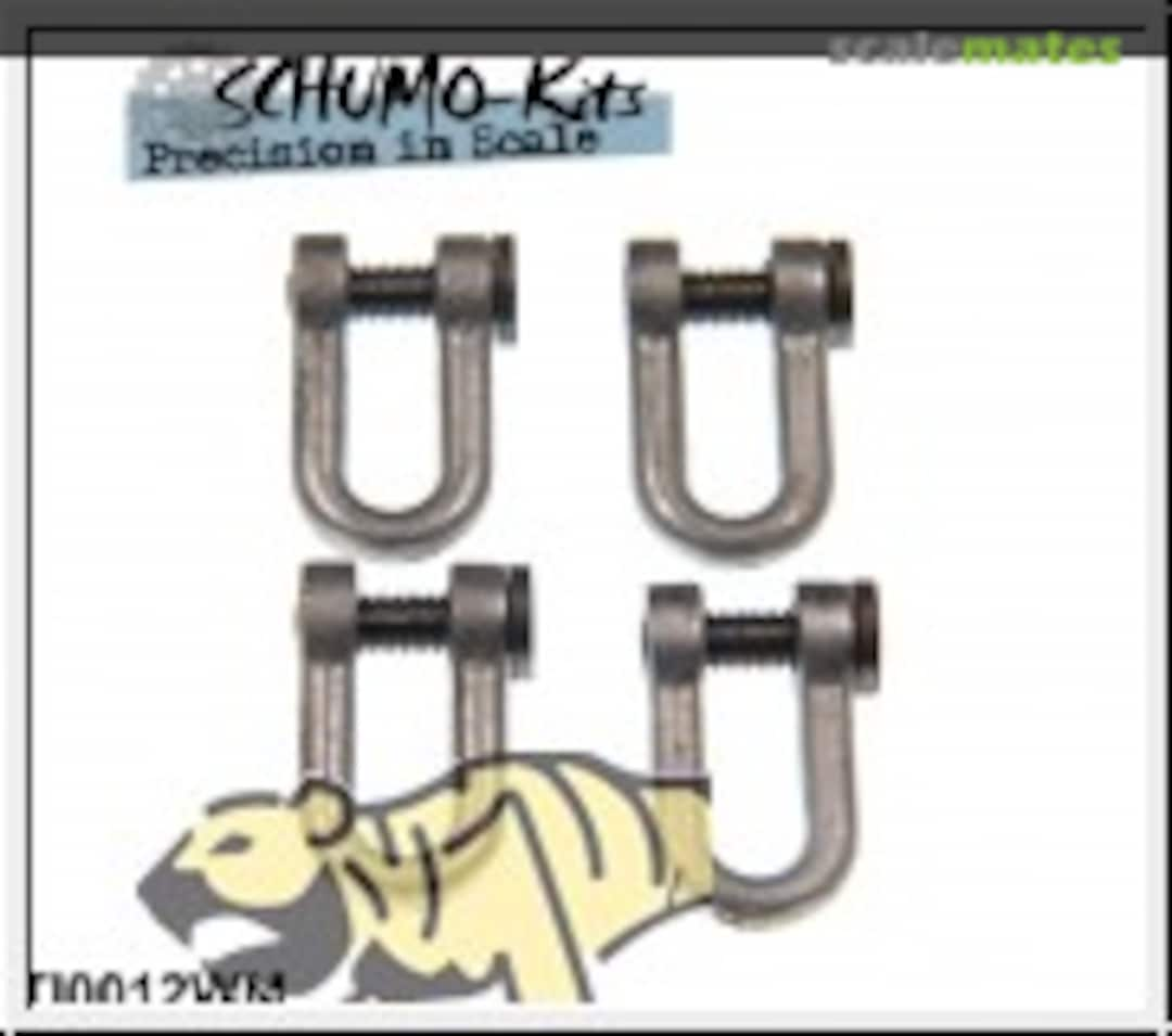 Boxart Towing Shackles Tiger I - 1/16 (4 pcs with flathead bolt) TI0012WM SCHUMO-Kits