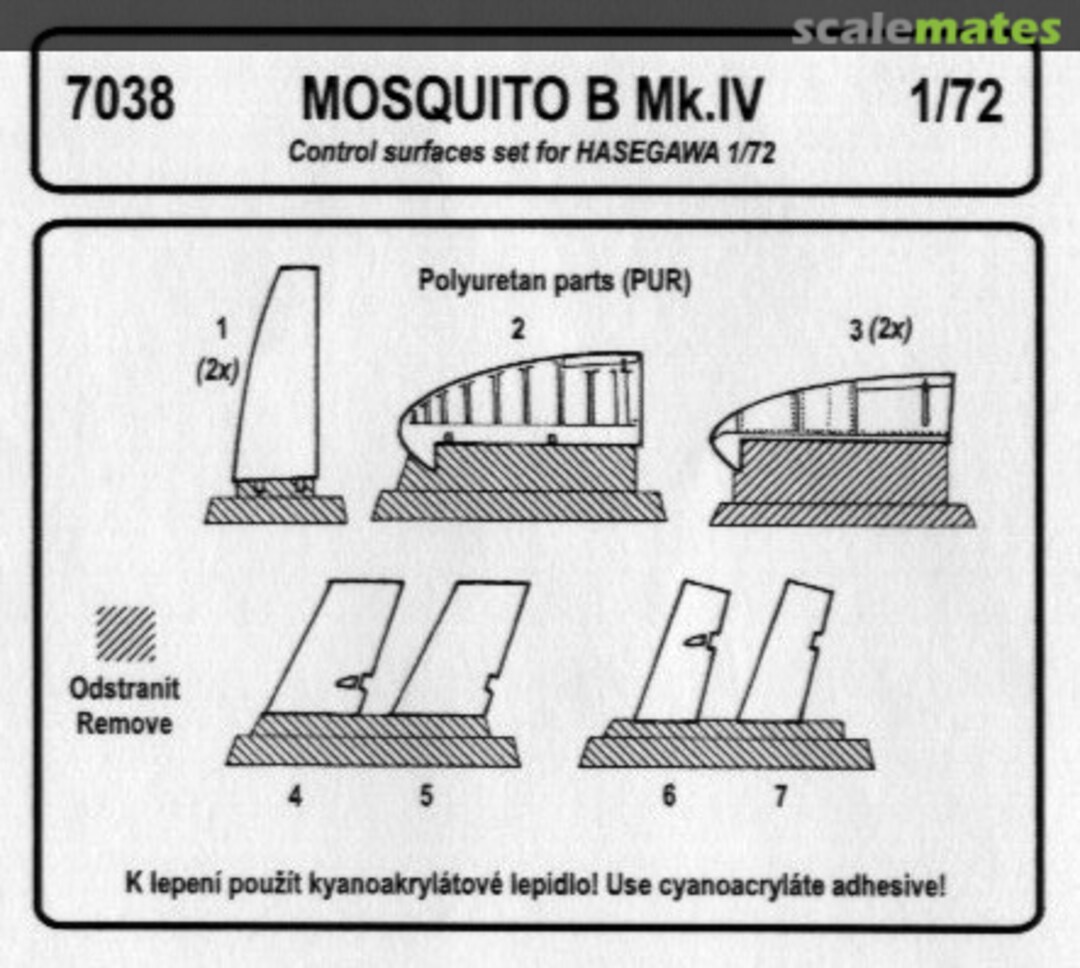 Boxart Mosquito B Mk.IV control surfaces 7038 CMK