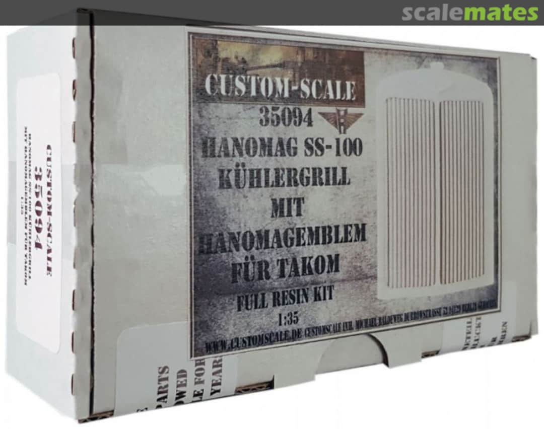 Boxart Hanomag SS-100 Kühlergrill mit Hanomagemblem. Conversion kit 35094 Custom-Scale