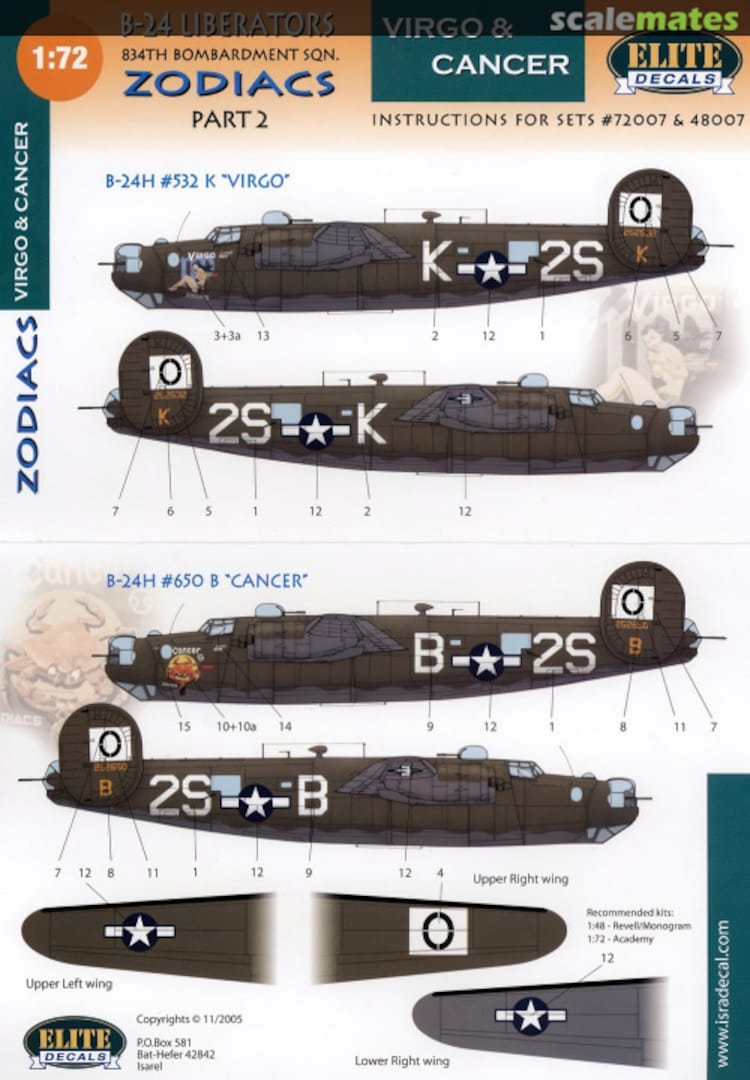 Boxart B-24 Liberators Zodiacs Part 2 72007 Elite Decals