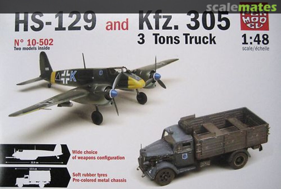 Boxart HS-129 and Kfz. 305 3 Tons Truck 10-502 Supermodel