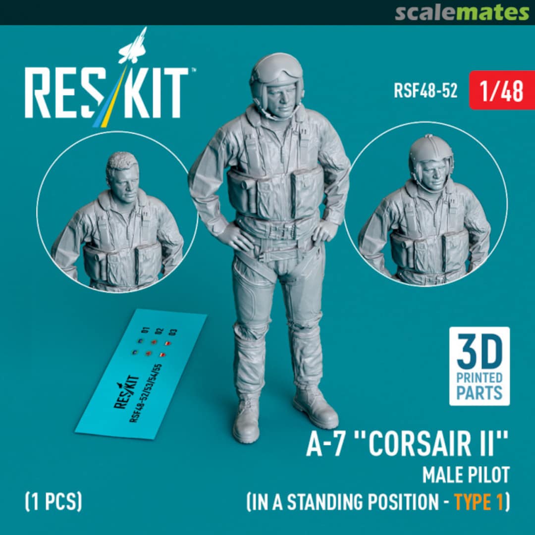 Boxart A-7 Corsair II male pilot (in a standing position - type 1) (1 pcs) RSF48-0052 ResKit