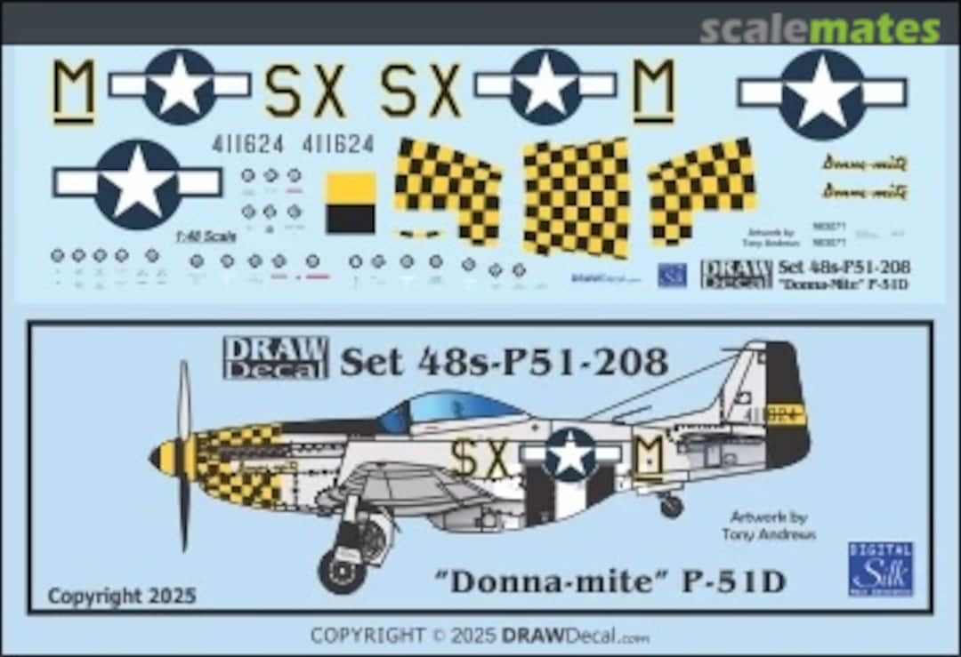 Boxart “Donna-mite” P-51D 48-P51-208 Draw Decal