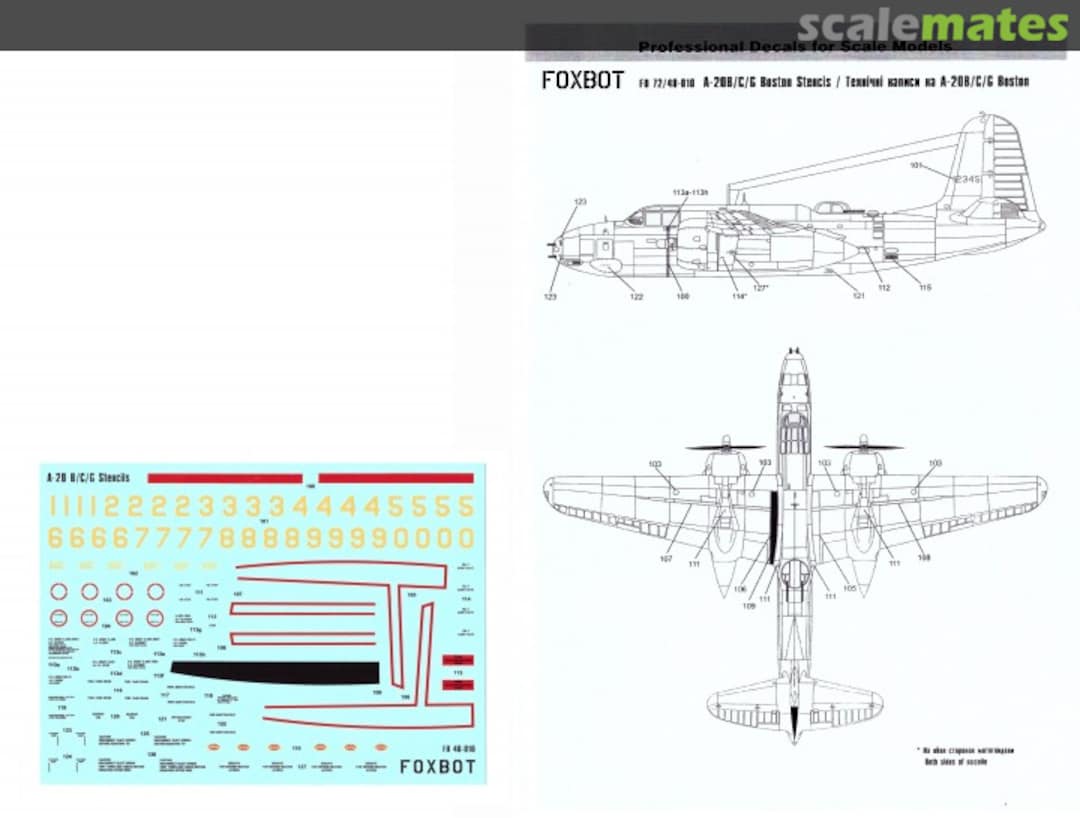 Boxart A-20B/C/G Boston Stencils 48-010 Foxbot