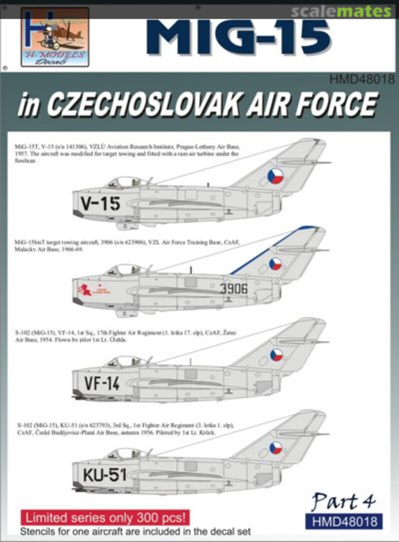 Boxart Mikoyan MiG-15 in CzAF, Pt.4 HMD48018 H-Models Decals