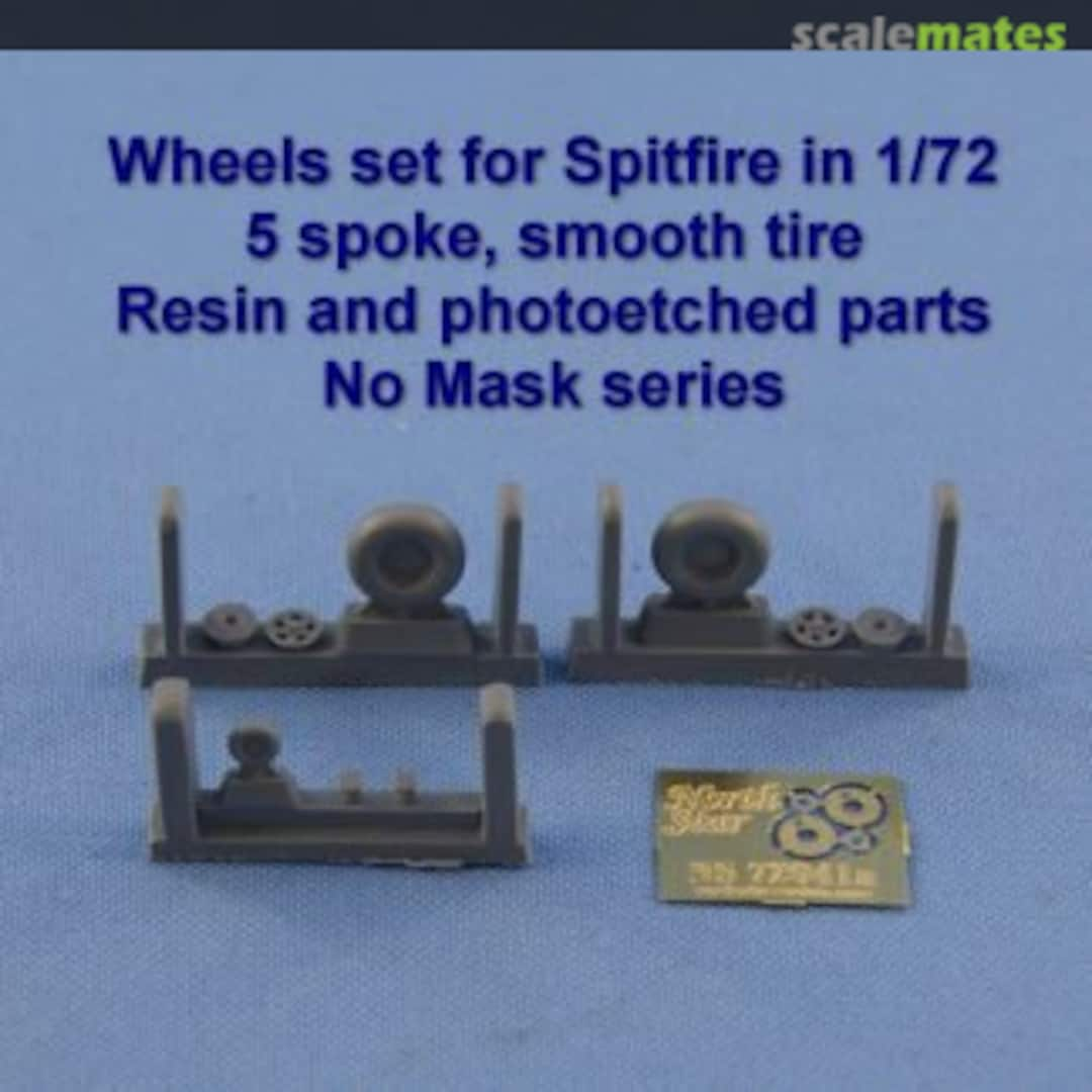 Boxart Spitfire wheels set 5 spoke, smooth tire No Mask NS 72041a North Star Models