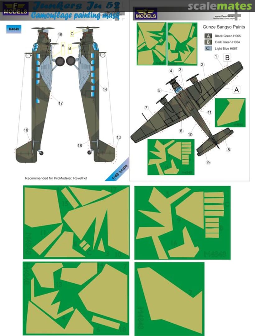 Boxart Junkers Ju 52 Camouflage Painting Mask M4848 LF Models