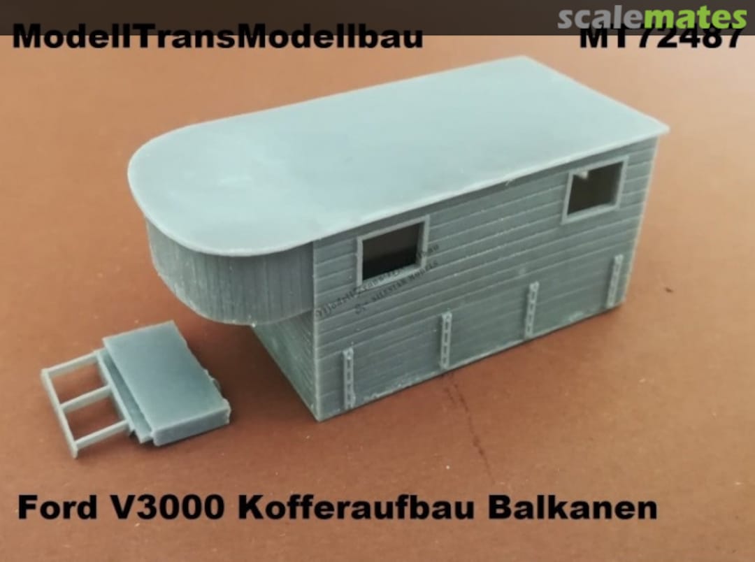 Boxart Ford V3000 Kofferaufbau Balkan MT72487 Modell Trans Modellbau