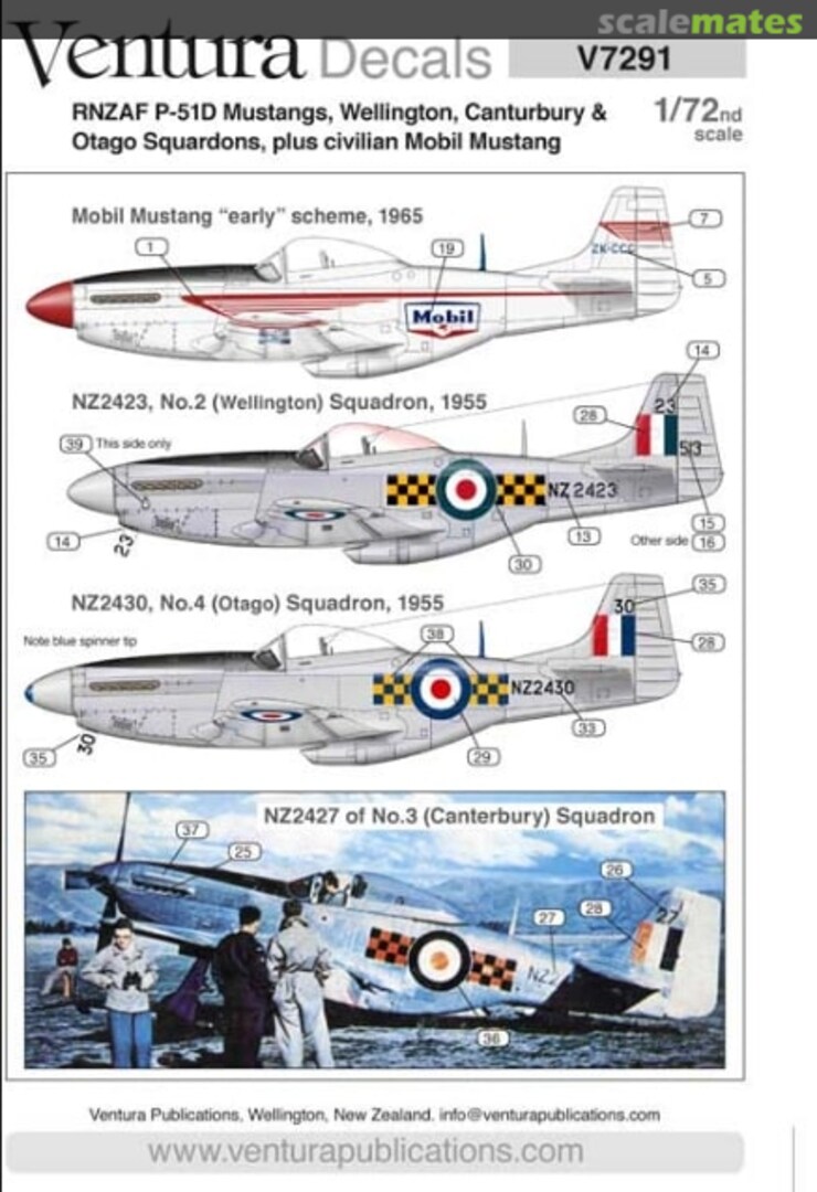 Boxart RNZAF P-51D Mustangs V7291 Ventura