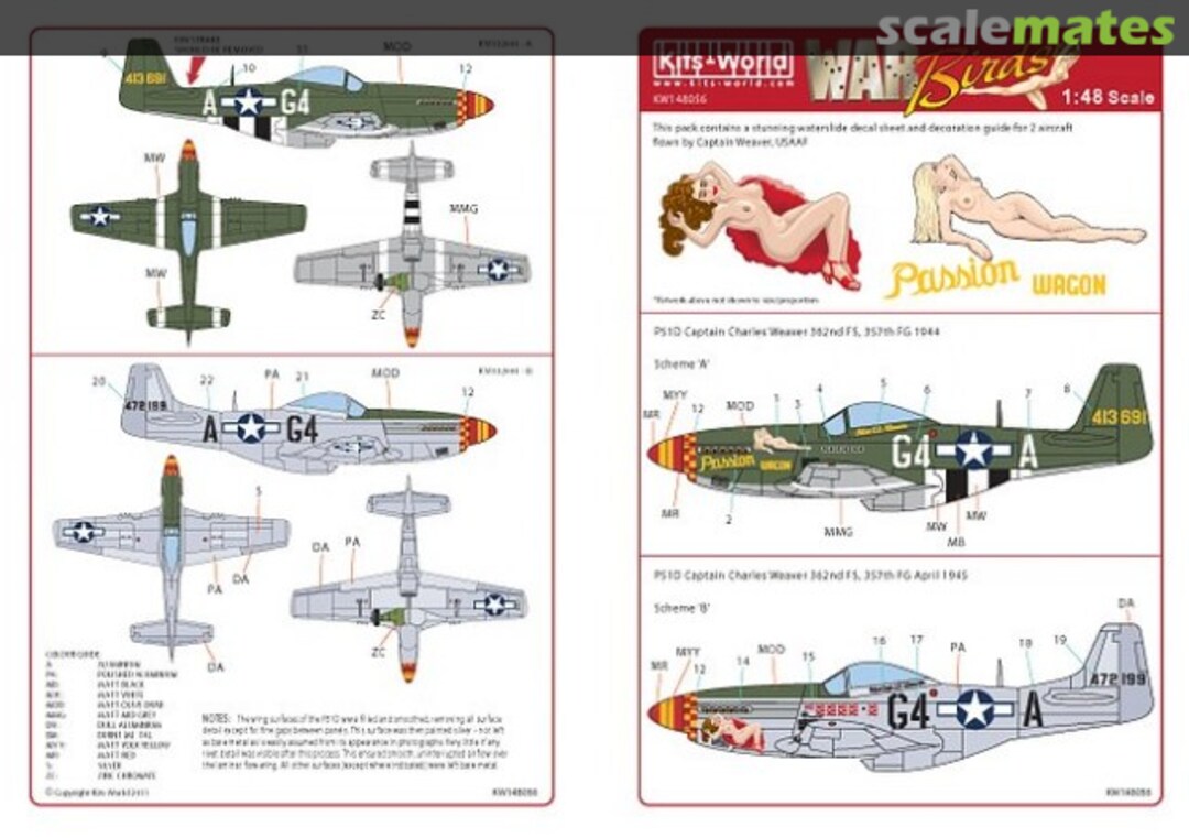 Boxart P-51D Mustangs KW148056 Kits-World