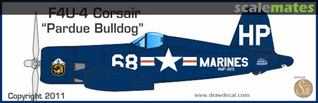 Boxart Vought F4U-4 Corsair "Pardue Bulldog" 32-Corsair-4 Draw Decal