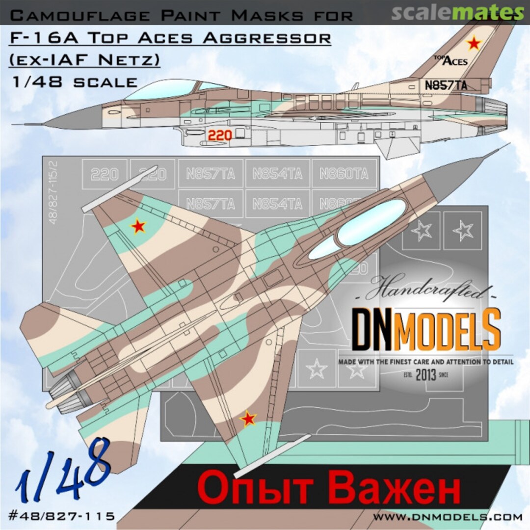 Boxart F-16A Top Aces Aggressor /ex-IAF Netz/ Camo Paint Masks Set 48/827-115 DN Models