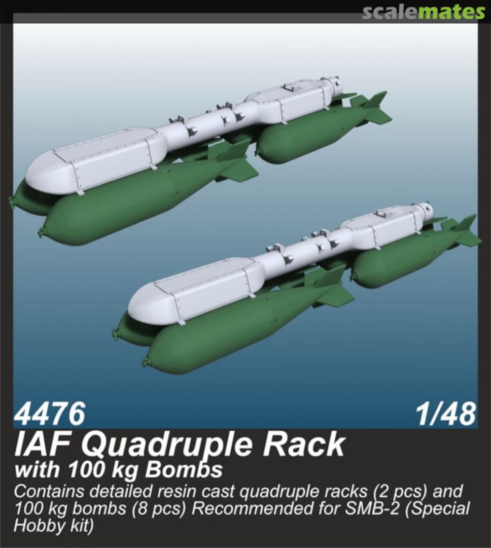 Boxart IAF Quadruple Rack with 100 kg bomb 4476 CMK