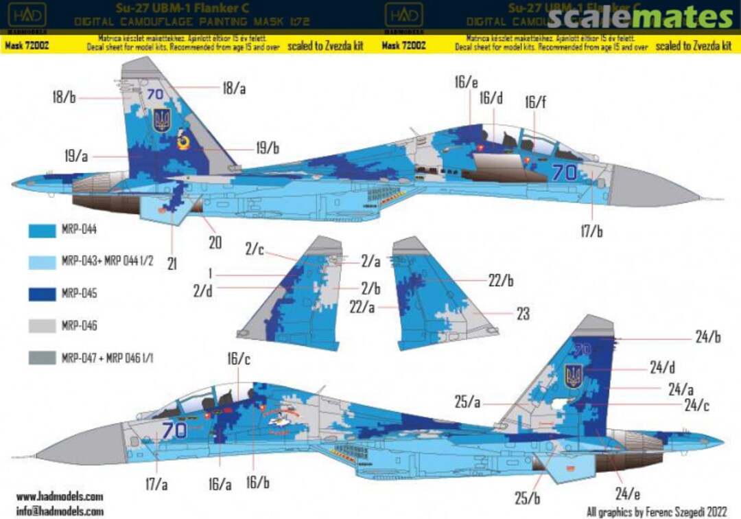 Boxart Sukhoi Su-27UB Digital Camouflage 72002 HADmodels 