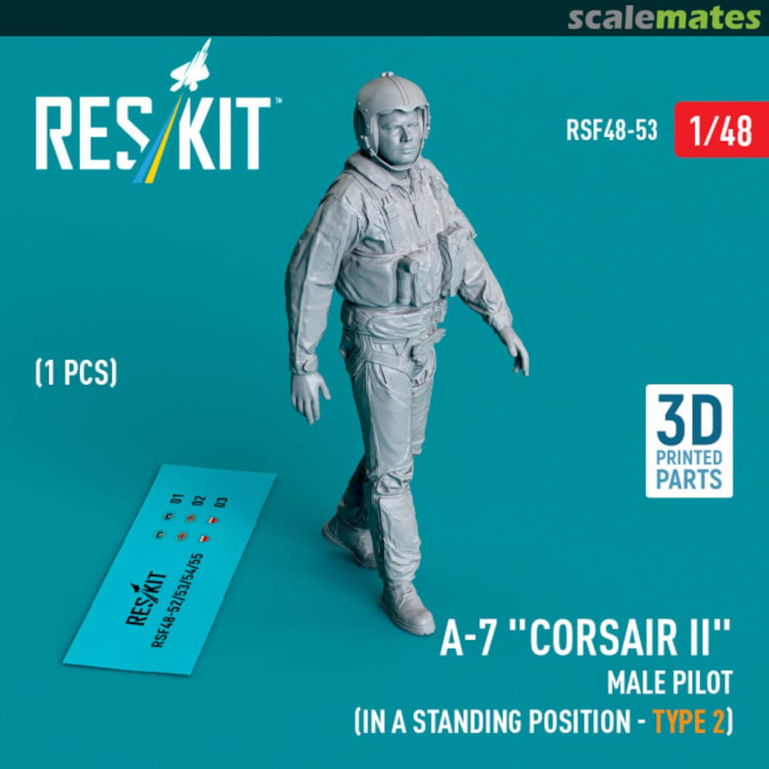 Boxart A-7 Corsair II male pilot (in a standing position - type 2) (1 pcs) RSF48-0053 ResKit