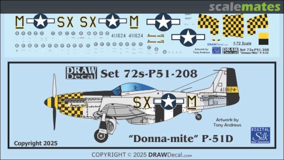 Boxart “Donna-mite” P-51D 72-P51-208 Draw Decal