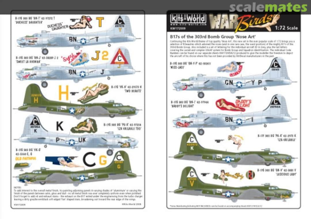 Boxart B-17F/G Flying Fortress KW172009 Kits-World