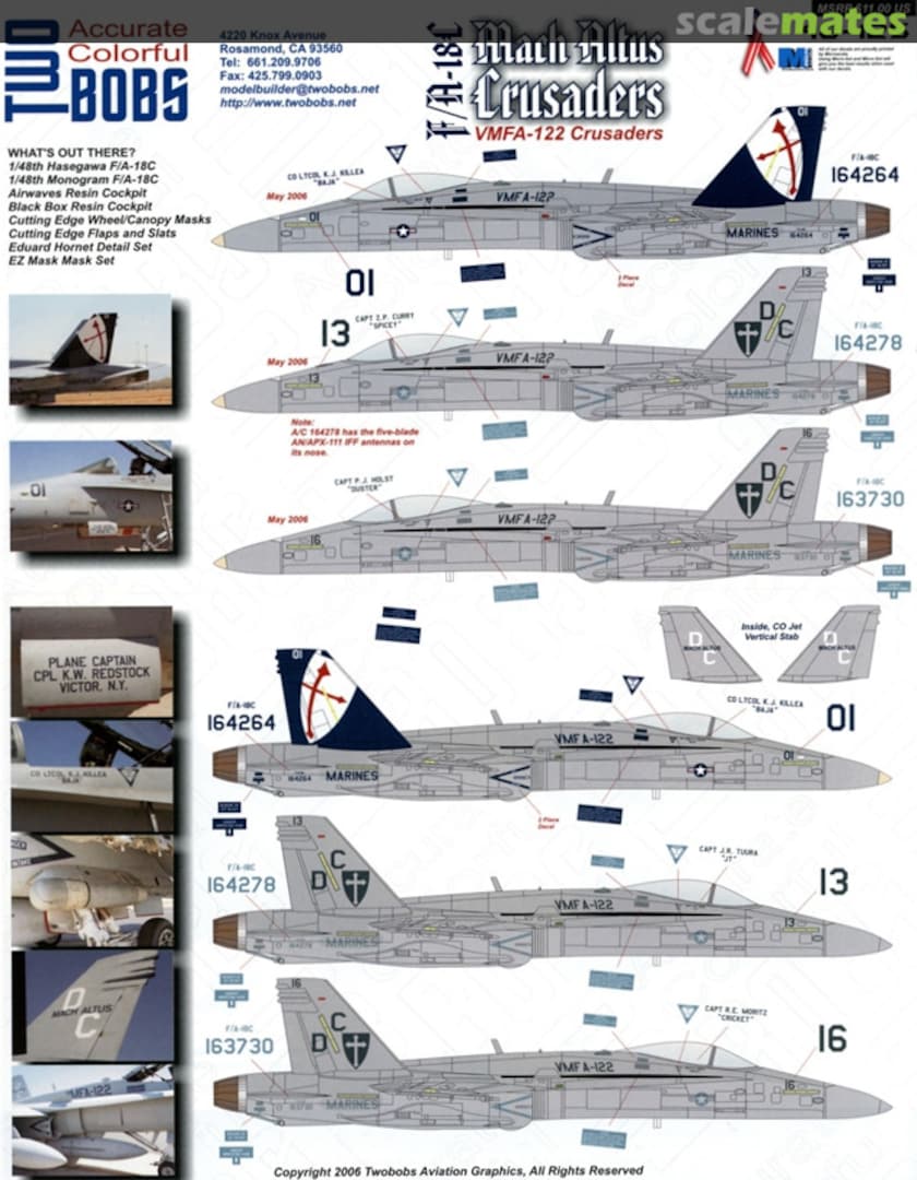 Boxart F/A-18C Mach Altus Crusaders 48-125 TwoBobs Aviation Graphics