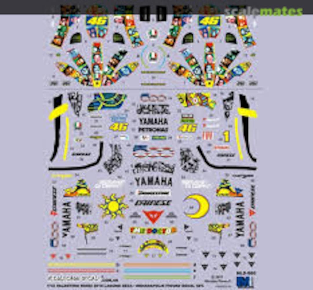 Boxart Valentino Rossi 2010 Laguna Seca / Indianapolis figure decals set NLD-060 Nicolecron Decals