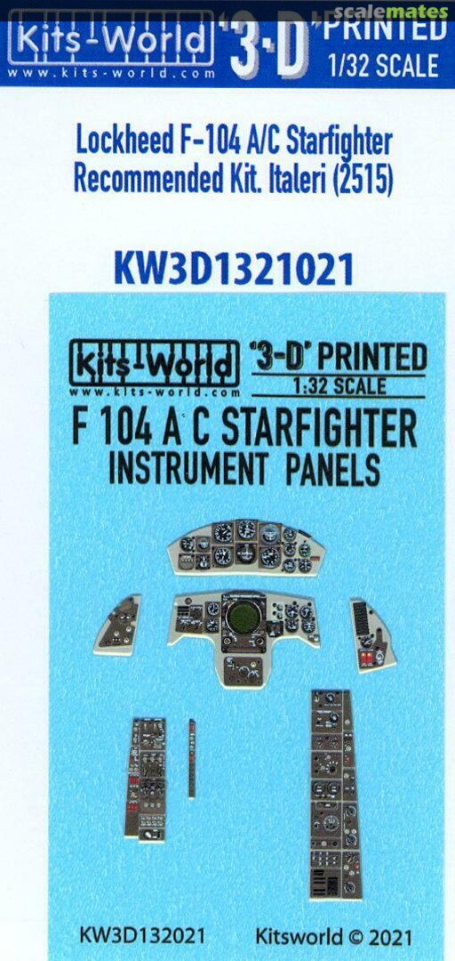 Boxart F-104 A/C Starfighter Instrument Panels KW3D1321021 Kits-World