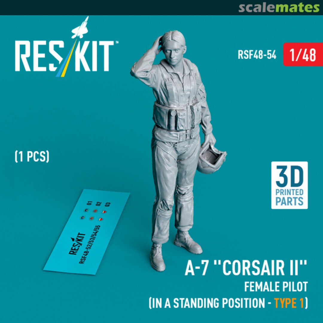 Boxart A-7 Corsair II female pilot (in a standing position - type 1) (1 pcs) RSF48-0054 ResKit