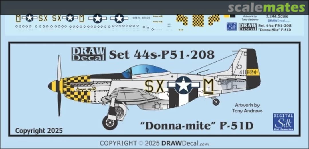 Boxart “Donna-mite” P-51D 44-P51-208 Draw Decal