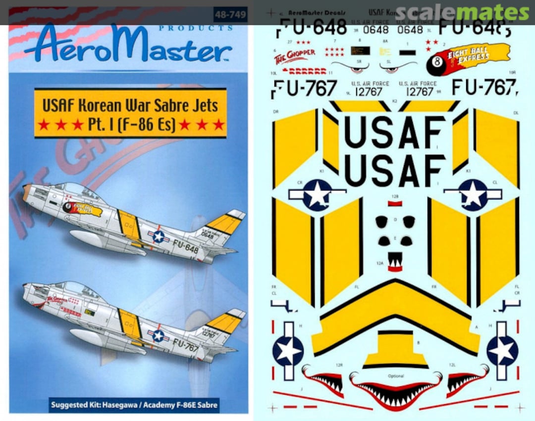 Boxart USAF Korean War Sabre Jets 48-749 AeroMaster