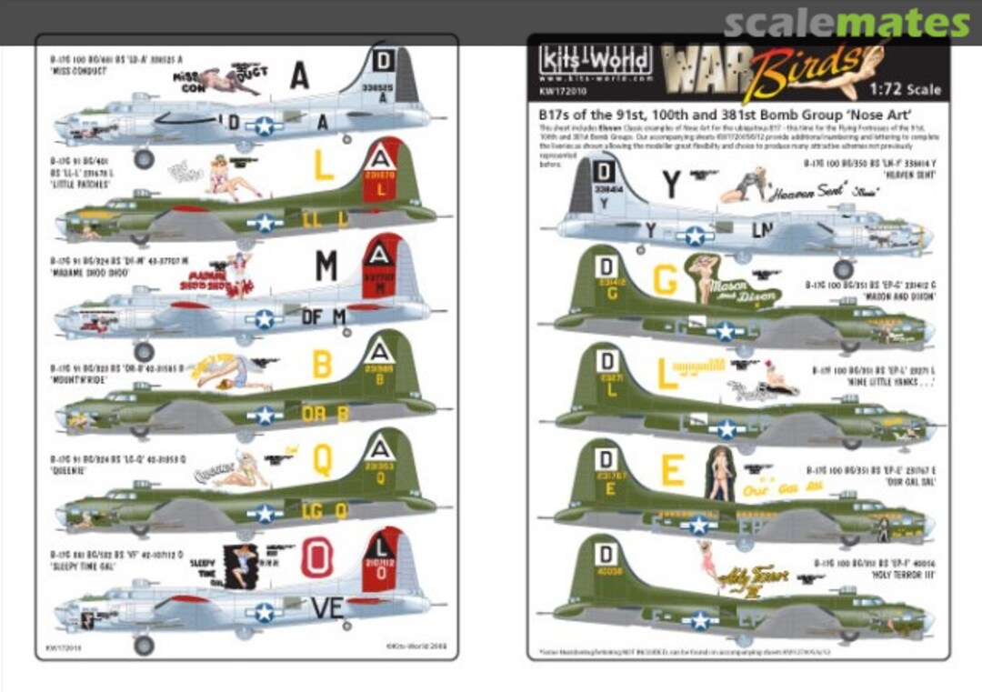 Boxart B-17F/G Flying Fortress KW172010 Kits-World